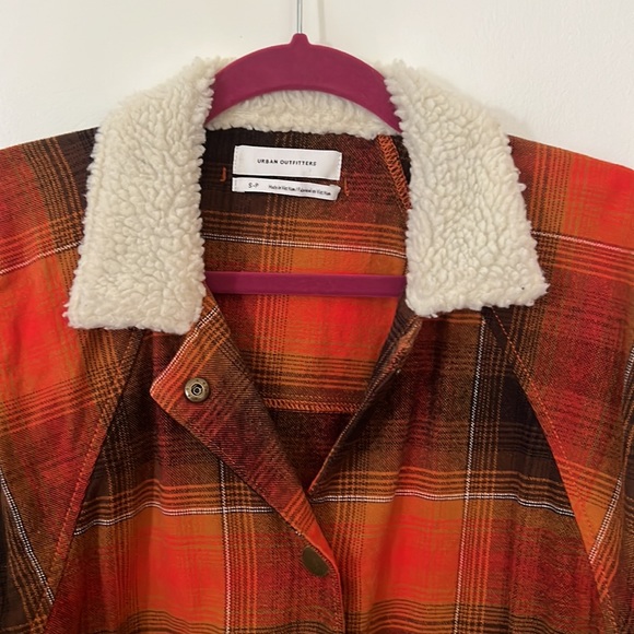 Cotton flannel faux fur collar jacket - Picture 2 of 8